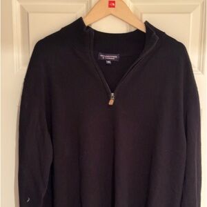 3/4 Zip Black Roundtree York sweater